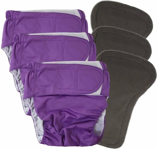 3 Pack Adult Cloth Diapers with Oversized Diaper Inserts, TPU ...