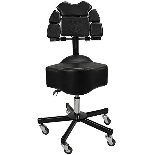 InkBed Patented Adjustable Ergonomic Chair Stool Chest Back Rest Support Tattoo Studio Equipment (Black) - Thumbnail 7