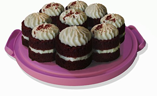 Hellocupcake Portable Cake And Cupcake Carrier / Storage Container - 10.4" Diameter (Inside Cover), Translucent Dome - Perfect For Transporting Cakes, Cupcakes, Pies, Or Other Desserts (Purple) #TOP4
