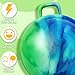 Lewtemi Hopper Ball for Adults, 31Inch Bouncing Ball Hippity with Handle Rubber Hop, Jumping Hopping Exercise with Air Pump for Outdoors Sports Exercise (Blue Green Cloud)