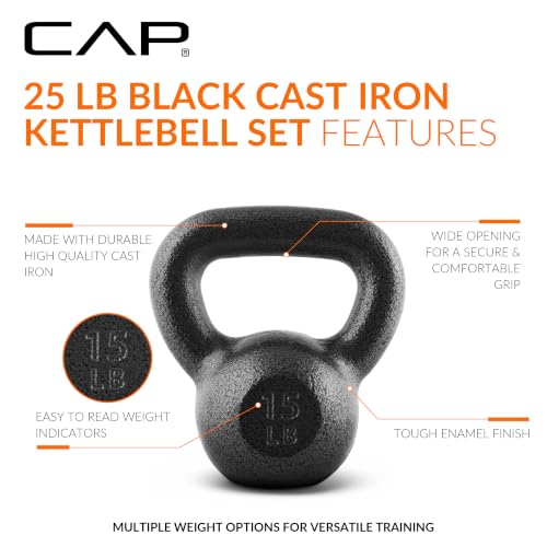 Image of CAP Barbell Cast Iron Kettlebell - Singles and Sets, Multiple Weight Choices