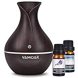 Essential Oil Diffuser Cool Mist Humidifiers with Oils, 120ml USB Silent Humidifier, Aromatherapy Diffusers,Waterless Auto-Off,7 Color Ambient Lights Purifier for Bedroom Office Home (Brown)…