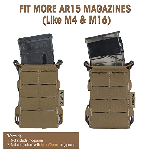 Vismix 5.56Mm Single Rifle Mag Pouch Magazine Molle Training Open-Top Adjustable Coyote Brown #TOP1