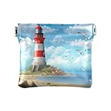 Matériaux : le porte-monnaie Lighthouse est fabriqué en cuir synthétique + doublure en daim, doux et durable, impressions vives qui ne se décolorent pas, facile à nettoyer, imperméable et résistant à l'humidité, peut être réutilisé à plusieurs reprises au fil du temps