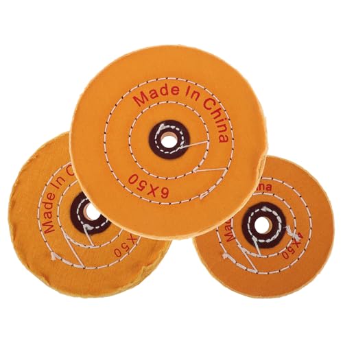 SOLUSTRE 3pcs Buffing Wheel Polishing Discs with Arbor Hole 12mm for Bench Grinder – Felt Polisher Wheels 4/5/6 Inch for Jewelry and Non-Ferrous Metal Precision Finishing