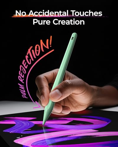 Image of JAMJAKE Stylus for Apple iPad Pencil 5X Faster Charge, Pencil for Apple iPad Compatible with iPad 6-11th Gen, iPad Air 3-5 /M2 /M3, iPad mini 5 /6, iPad Pro 11 inch /12.9 inch /M4, Double Tap Turn On /Off - Green