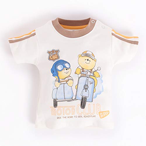 Image of BABY GO Cotton Short Sleeve T-Shirt and Shorts Set for Baby Boys | Printed Top with Half Pants | Infant Summer Clothing Nightsuit