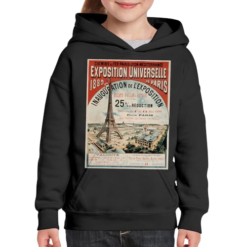 Sweat à capuche enfant Paris 1889 Tour Eiffel vintage premium