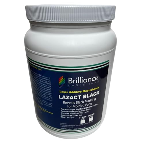 Lazact Black - Laser Activated Additive for Molded Plastic Parts - Reveals Black Permanent Marking with Fiber Laser, YAG Laser - 1 KG - Prints Black on Colored Plastic Surface