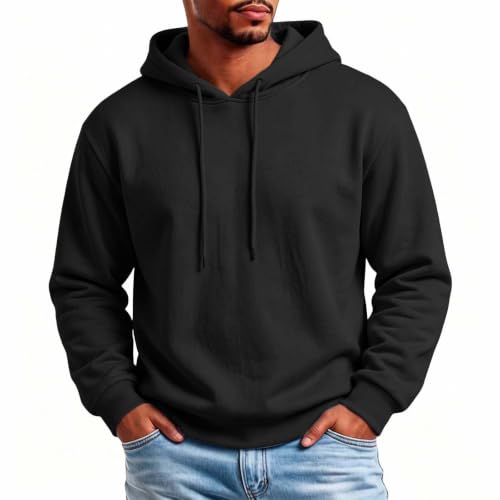 Image of Mens Hoodies Pullover Fleece Lined Sweatshirts for Men UK Hooded Jumpers