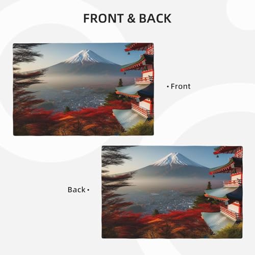Set de table japonais Mount Fuji résistant aux taches et lavable à l'éponge - 4