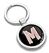 Biomar Labs® Schlüsselanhänger Buchstabe Metall Keyring Buchstaben Initialen Alphabet Autoschlüssel Geschenk Metall-Schlüsselanhänger Schlüsselbund Edelstahl Rose Gold M, KK 39