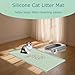 Jacooxi Cat Litter Mat, Silicone Large Cat Mat for Litter Box - 28x22 in, Waterproof & Non-Slip, Durable & Easy Clean, Green