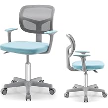 HOMGX Kids Desk Chair, Sturdy Computer Office Chair, Ergonomic Kids Desk Chair w/ 5 Universal Casters & Y-Shaped Lumbar Support, Height Adjustable Desk Chair for Boys Girls Aged 3-10 Blue