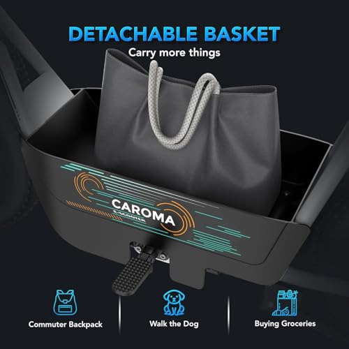 Caroma Peak 1200W Electric Scooter with Seat, 16" Fat Tire Electric Scooter for Adults & Teens, 30 Miles Ranges 20MPH Max Speed, Electric Motorcycle for Commuting with Basket by Caroma - Used condition - Image 7