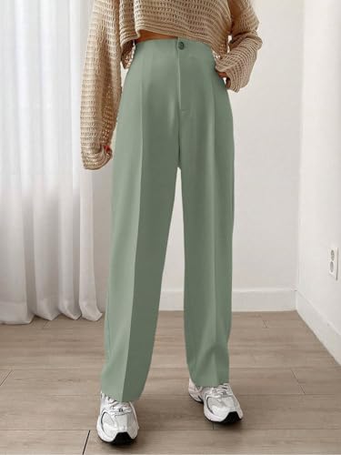 Image of KOTTY Women's Elegant High-Waist Wide-Leg Trousers for Office & Casual Wear