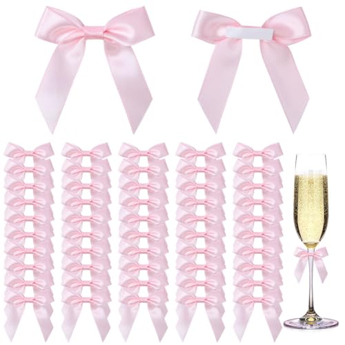 AOOSA 50 Piezas Mini Lazos, 6 cm Lazos Pequeños (Rosa)