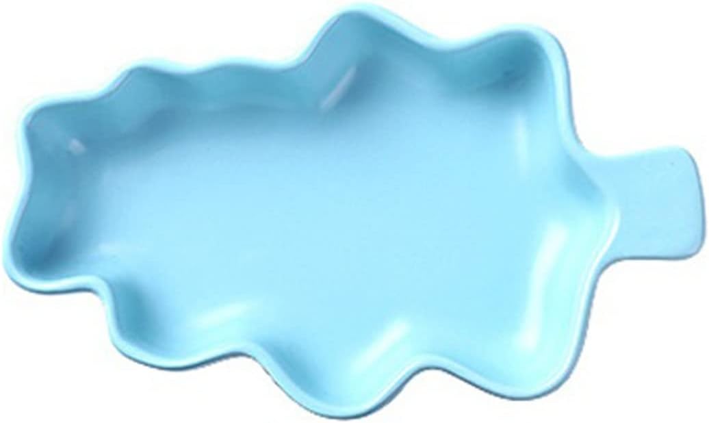 Bakeware Ceramic Baking Dish Rice Bakeware Cute Breakfast Creative Baking Tray Dessert Bowl Fruit Bowl Snack Bowl Tableware Baking Pan (Blue N)