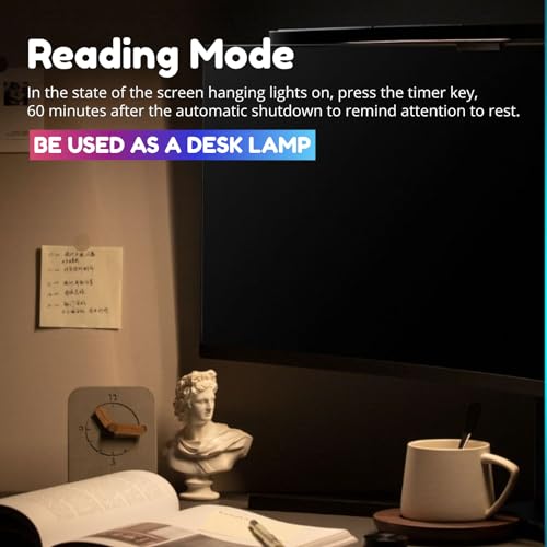 Cuifati Computer-Lampe, 5V 1A Gebogene Bildschirm-Licht Leiste für Augenschutz, E-Lese-LED-Task-Lampe mit Touch-Dimmen, 7 Farbe RGB Lampe LED Bar, Platzsparend