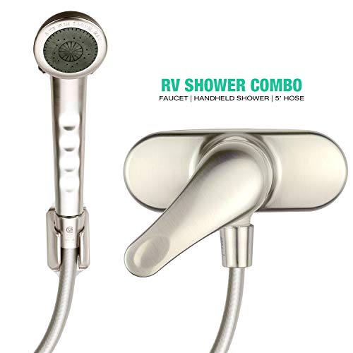 Wholesale Plumbing Supply RV/Mobile Home Shower Valve Faucet with Hand-Held Shower, Brushed Nickel