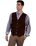 Scully Rugged Calf Suede Vest Dark Brown XL