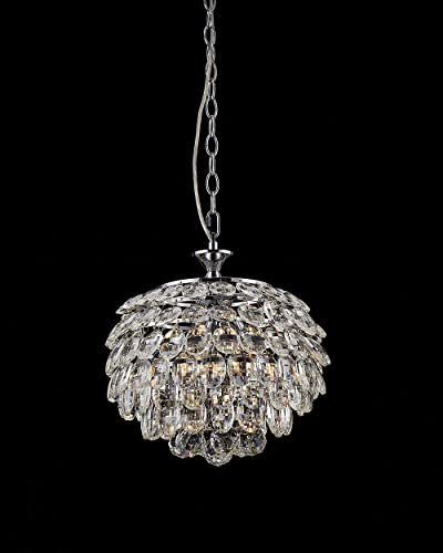 Image of Impex Adaliz 3 Light Chrome Ceiling Crystal Pendant