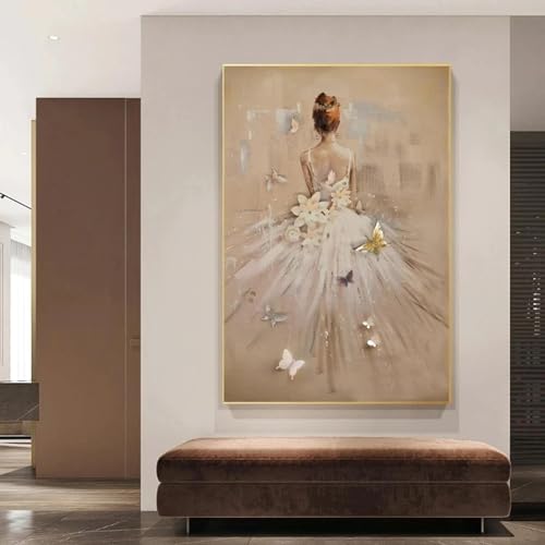 Toile de danseuse de ballet abstraite pour une ambiance douce et poétique