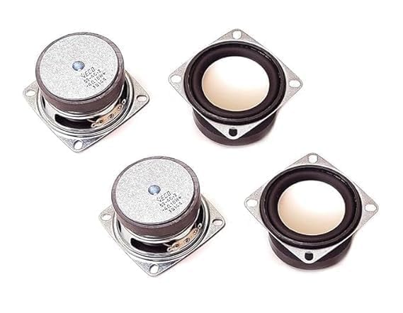 Image of Pack of 2 Pcs 2 inch 4 ohm 3 watt Silver Cone Full Range Speaker, Woofer for DIY Projects and Kits,