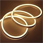 GQL 4m Warm White Flexible NEON Light, 220V SMD 2835 120 LED Strip Light Kit (IP65 Waterproof) with UK Plug Power Supply for Home Garden Bar Decoration