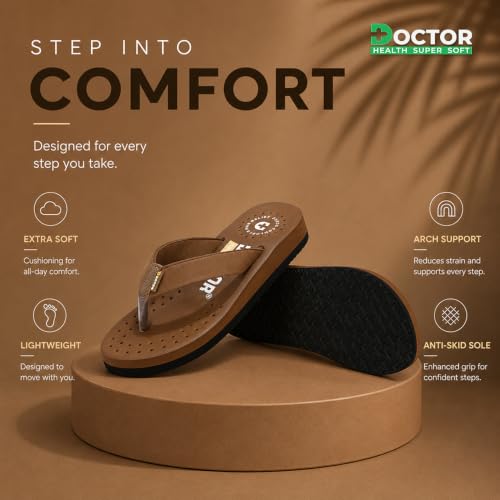 Image of DOCTOR HEALTH SUPER SOFT Women's Orthopedic Sandals And Slippers | Lightweight Anti-Skid Comfort Slides for Heel Pain Relief | Soft Cushion Sole Footwear for Everyday Use