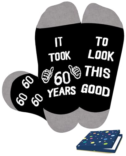 FestiVibe 60 Years Old Gift Ideas for Men, Birthday Socks Gifts for Him, 60 Year Old Funny Socks