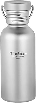Ultralight Titanium Water Bottle Sports Bottle Wide Mouth Titanium Bottle Leakproof for Outdoor Camping Hiking Cycling 430ml
