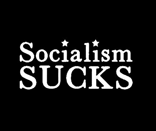 Autocollant vinyle Socialism Sucks LLI blanc 12,7x5,6 cm pour voiture et pc