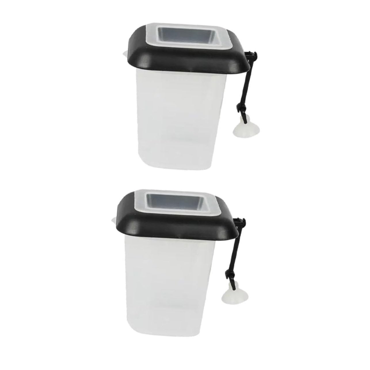 COLLBATH Aquarium Feeding Tools 2pcs Bloodworm Feeder Cone Fish Food Dispenser Fish Tank Feeders Spill Design White Black