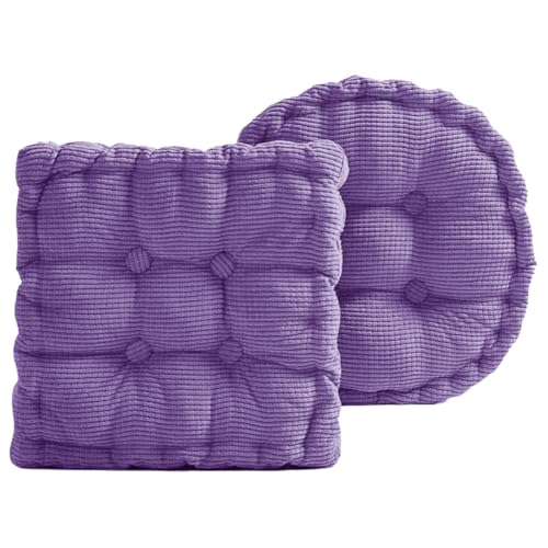 Coussin de sol en velours côtelé XJBTBA lot de 2 carrés et ronds