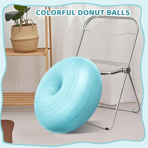 Image of Lewtemi 1 /2 /3 Pcs Flexible Seating for Classroom Elementary 20 Inch Yoga Ball Chair for Kids Wobble Chair for Sensory Kids Large Donut Ball Seats with Inflator for School Office