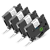 Replacement for Brother P-Touch Label Maker Tape 12mm 0.47 White Laminated TZe TZ Tape TZe-231 TZe231 Label Tape Compatible with Brother PTouch PT-D210 PT-D220 PT-H110 PT-D200 Refills 4-Pack