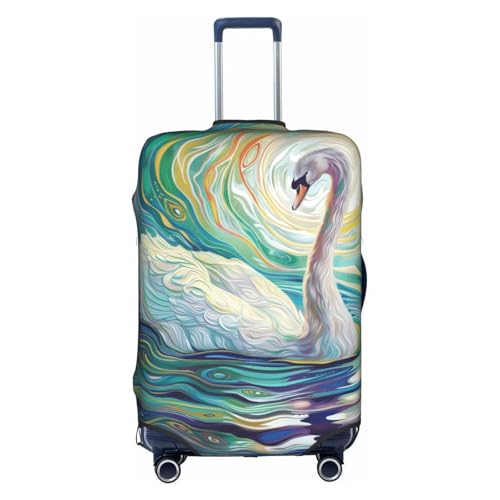 swan gracefully gliding on water Elastic Travel Luggage Cover Travel Suitcase Protective Cover