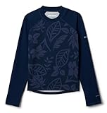 Columbia Youth Unisex Sandy Shores Printed Long Sleeve Sunguard, Coll Navy Pasteled Tonal/Coll Navy, Medium