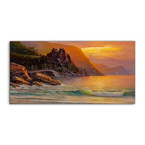 Ocean waves sea art tableau sur verre trempé Coloray 120x60cm pour salon