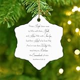 Snowflake Ceramic Christmas Ornaments,These People Draw Near to Me with Their Mouth and Honor Me with Their Lips Ornament for Xmas Tree Decoration Xmas Keepake Souvenir New Year Memorial