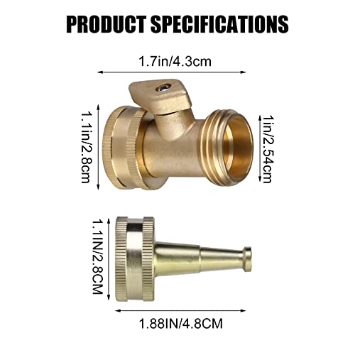 4 Pack Solid Brass Water Hose Jet Nozzle: Brass Water Nozzle, Hose Jet Nozzle, High Pressure Hose Nozzle, Garden Hose Nozzle Heavy Duty 3/4" Ght #TOP1