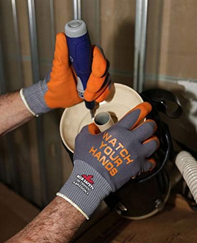 MCR Safety 96790HVI, Hi-Vis Work Glove, Nylon Shell, Breathable Nitrile Foam Coated, Knit Wrist, ANSI Abrasion Level 4, 12 Pair Pack, XL