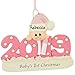 Baby's First Christmas Ornament 2016 - Pink/Girl - FREE Personalization
