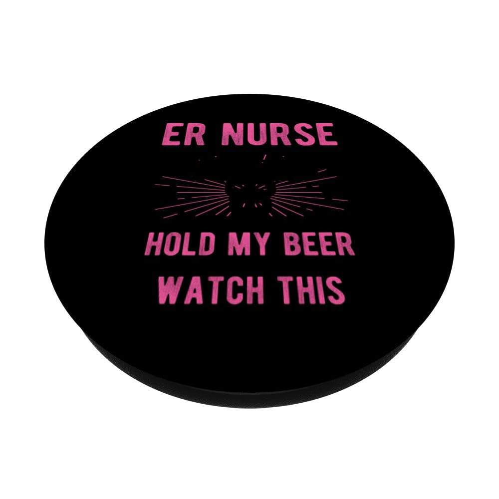 ER Nurse: The First Person You See After ER Nurse Joke Docto PopSockets Swappable PopGrip, Black - Image 2