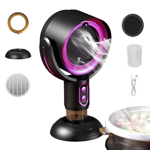 Campana extractora portátil de encimera para extracción de humo, filtro extraíble y taza de recogida de aceite, perfecta para barbacoas, camping y uso doméstico
