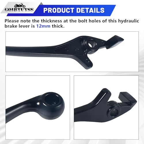Image of Right Hydraulic Disc Brake Lever Replacement for Dirt Pit Bike 90cc-125cc Handle 8mm ID Bolt Hole 12mm Thick