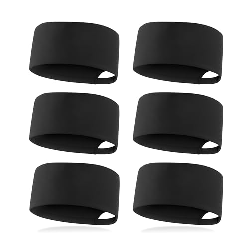 Chef Hats for Men and Women Chefs Hat with Breathable Mesh Top and Adjustable Velcro Strap for Cooking Universal Size (US Alpha One Size Large 6 Pcs - Black)