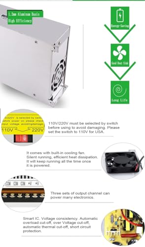 Image of Tridev Traders Adjustable Voltage Power Supply DC (05-60Volt) Max 17A 1000W with LED Display Max 60V Power Supply Variable AC to DC Converter (AC 220V /240V) to (DC 05V /60V) Max 17Amps 1000Watts