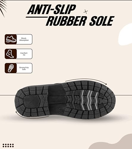 Image of GAITO Premium Black School Shoes for Boys | Synthetic Leather Upper with Durable PVC Sole & Soft EVA Insole | Comfortable, Lightweight, Non-Slip Lace-Up Uniform Shoes for Daily School Wear